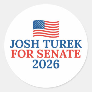 Adesivo Josh Turek para Senado Eleição Iowa 2026