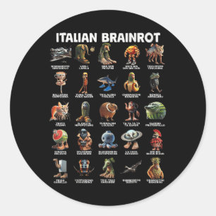 Adesivo Jovem de Cérebro Italiano Brainrot Memórias Engraç