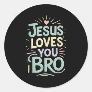 Adesivo Jovem Jesus Ama Você Irmão Engraçado Cristão Deus