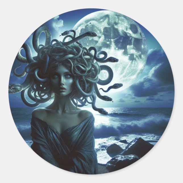 Adesivo Jovem Medusa Bonita pelo Mês & Oceano (Frente)