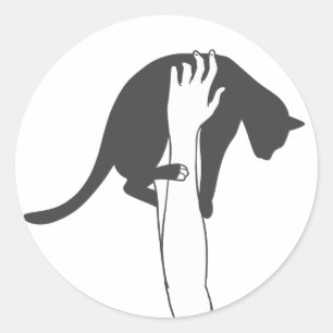 Adesivo Jovem mulher levantando o gato - Escolha a cor de