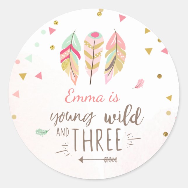 Adesivo Jovem selvagem e três marcas-favoritas ficam Doura (Frente)