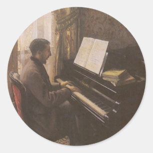 Adesivo Jovem Tocando Piano por Gustave Caillebotte