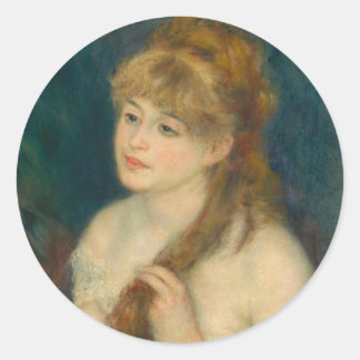 Adesivo Jovem Travando seu cabelo por Renoir