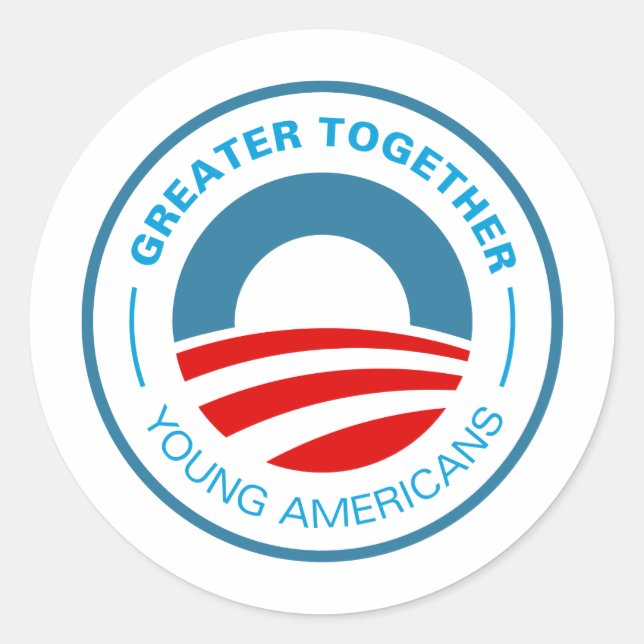 Adesivo Jovens americanos para Obama (Frente)