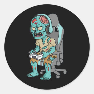 Adesivo Jovens do Gamer Halloween Zombie assustam Jovens A