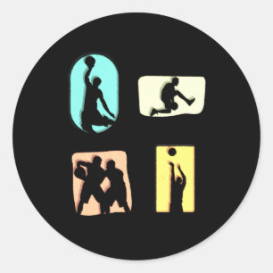 Adesivo Jovens Jogadores de Basquete Ativas