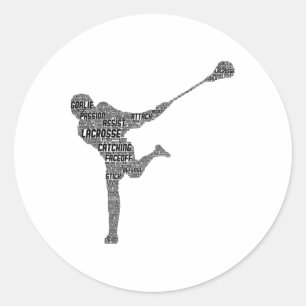 Adesivo Jovens Jovens Jogadores de Lacrosse Homens