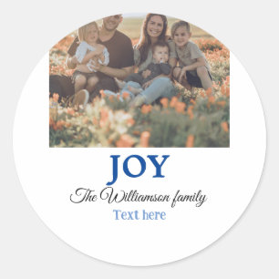 Adesivo Joy christmas adiciona nome de família presentes d
