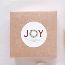 Adesivo Joy Christmas Wreath Family Name