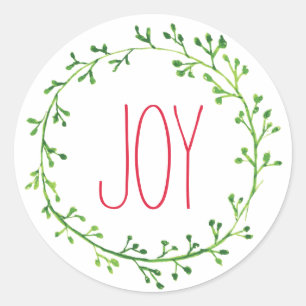 Adesivo Joy Christmas Wreath Typoographic Cotes Stickers