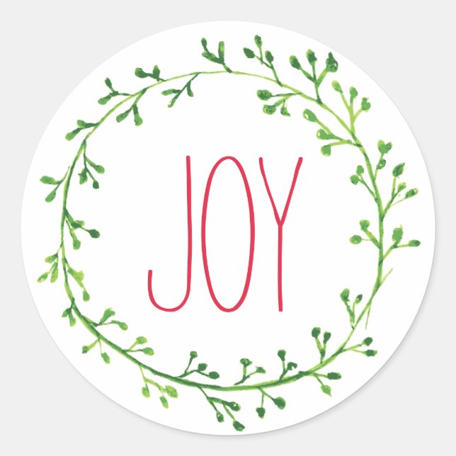 Adesivo Joy Christmas Wreath Typoographic Cotes Stickers (Frente)