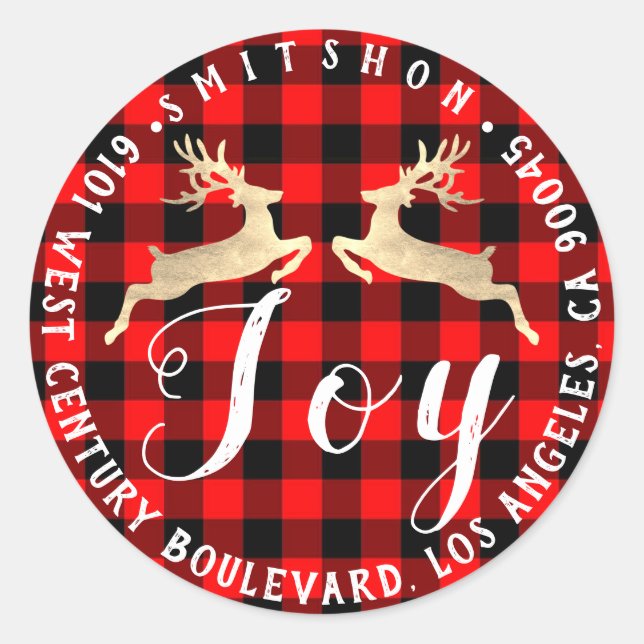 Adesivo Joy Deer Holiday Devolve RSVP Buffalo Fleece Doura (Frente)