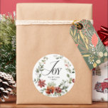 Adesivo Joy Felry Christmas Floral Wreath Family<br><div class="desc">Feliz Natal Floral Personalizado</div>