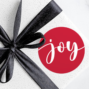 Adesivo Joy guião simples tipografia vermelha