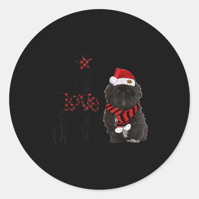 Adesivo Joy Hope Love Peace Christmas Black Shih Tzus 2020 (Frente)
