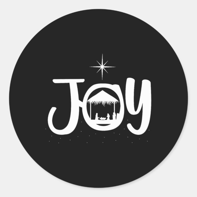 Adesivo Joy Jesus Nativity Scene Cool Christmas Xmas Chris (Frente)