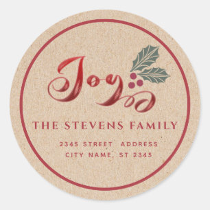 Adesivo Joy kraft simples elegante