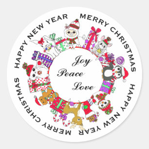 Adesivo Joy, Peace, Love Little Christmas