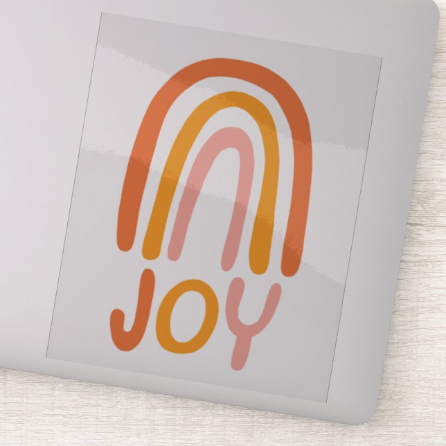 Adesivo JOY Rainbow Pink Handlettering (Detalhe)