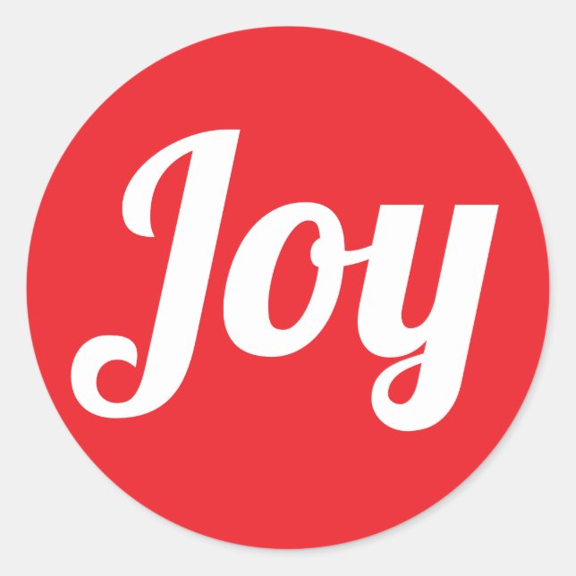 Adesivo Joy Red Brushing Script Simples feriados modernos (Frente)