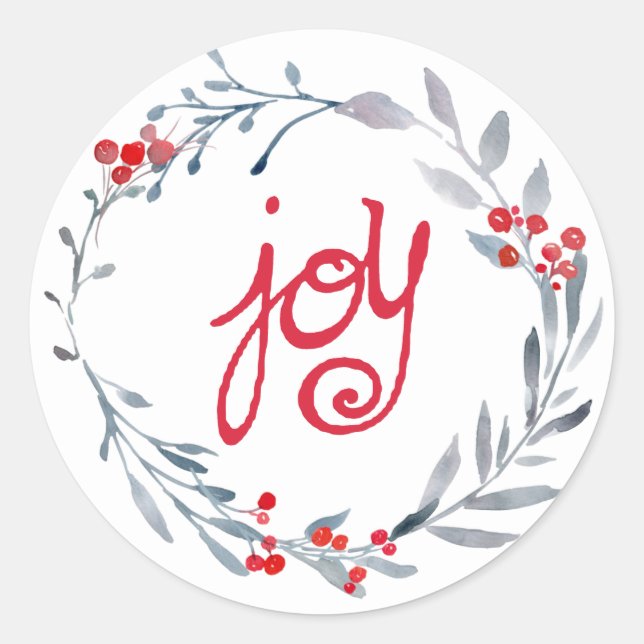 Adesivo Joy script Blue Wreath Sticker (Frente)