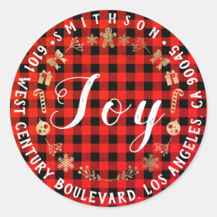Adesivo Joy Snow Christmas Return RSVP Buffalo Xadrez Holi