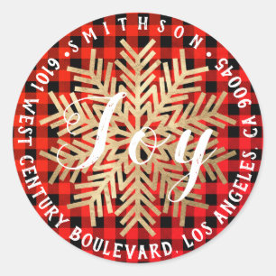 Adesivo Joy Snow Natal Devolve RSVP Buffalo Xadrez Quente
