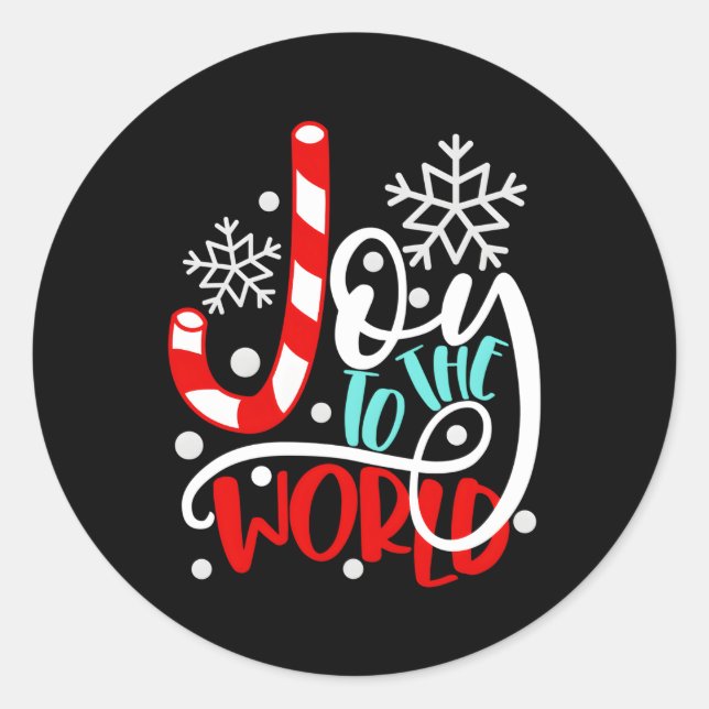 Adesivo Joy To The World Candy Cane (Frente)