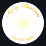 Adesivo Joy To The World Christmas Star<br><div class="desc">Fale seus desejos de Natal calorosos com uma estrela.</div>