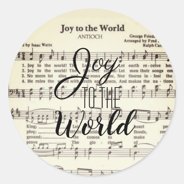 Adesivo Joy to the World Classic Round Sticker (Frente)
