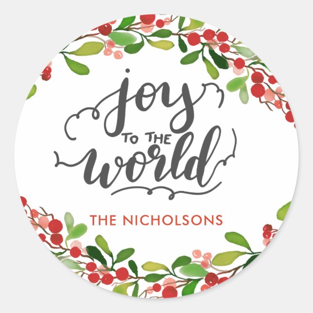 Adesivo Joy To The World | Feriado Manuscrito (Frente)
