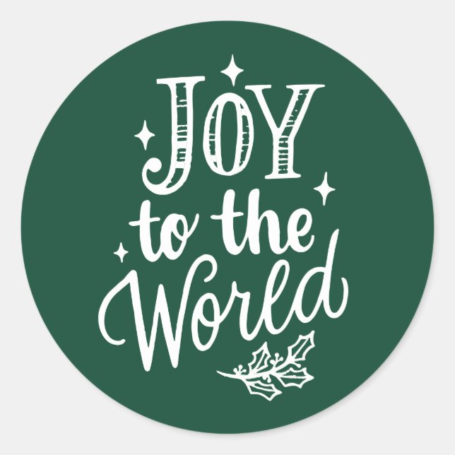 Adesivo Joy to the World Lettering Forest Green Christmas (Frente)