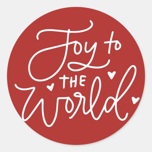 Adesivo Joy To The World Lettering Red Christmas (Frente)
