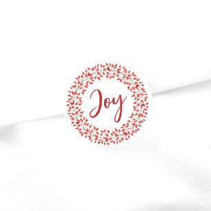 Adesivo Joy Watercolor Rosehips Wreath. Christmas