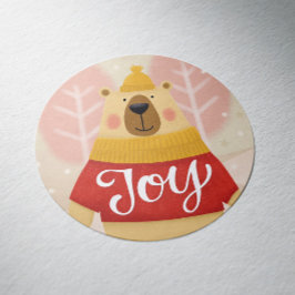 Adesivo Joy Woodland Winter Bear | Feriado de Natal bonito