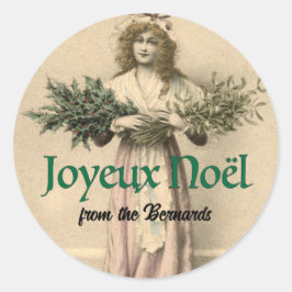 Adesivo Joyeaux Noel Vintage Natal Francês do Pacote