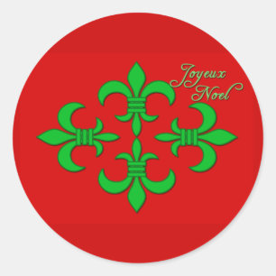 Adesivo Joyeux Noel com Cartões de natal Fleur de Lis