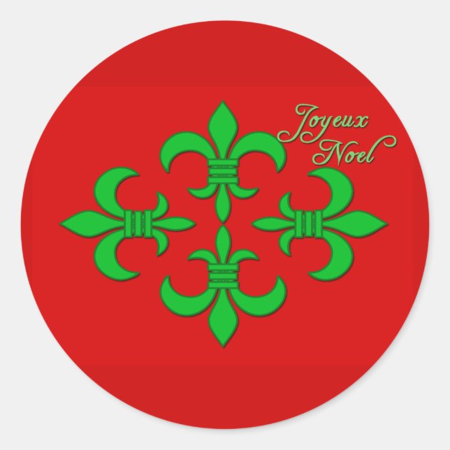 Adesivo Joyeux Noel com Cartões de natal Fleur de Lis (Frente)