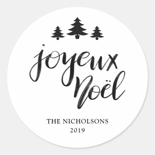 Adesivo Joyeux Noel | Feriado moderno manuscrito (Frente)