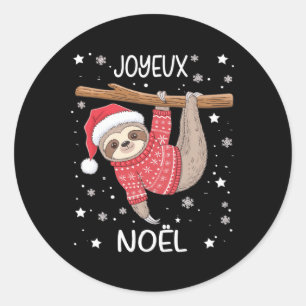Adesivo Joyeux Noël Francês Sloth Hanging Feliz Natal