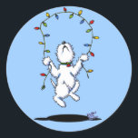 Adesivo Joyful Christmas Westis Stickers<br><div class="desc">Stickers mostrando a maravilhosa arte canina do westie natalino pela autora do livro infantil,  Kim Niles</div>