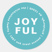 Joyful com o endereço de devolução Blue Natal