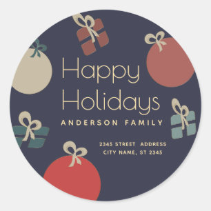 Adesivo Joyful e divertida ornamentos coloridos presentes