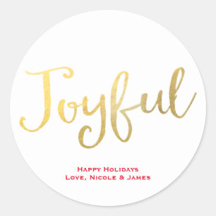 Adesivo JOYFUL Faux Gold Foil Look Holiday Favor