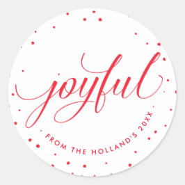 Adesivo JOYFUL HOLIDAY SEAL na moda caligrafia vermelha