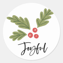 Adesivo Joyful Holly Berry Modern Bold Holiday Foto Branca