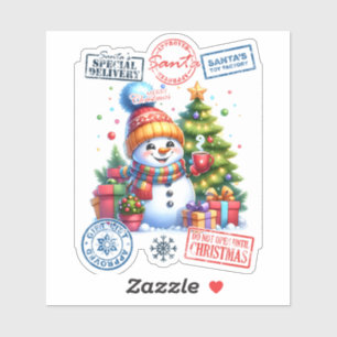 Adesivo Joyful Snowman celebra o Natal