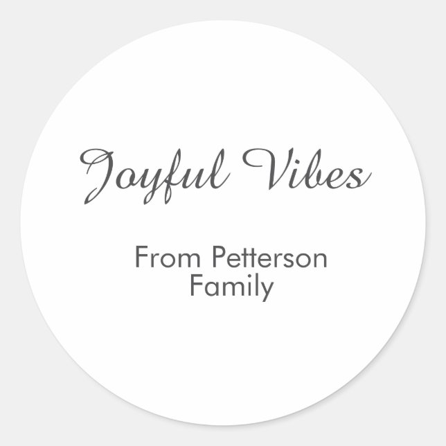 Adesivo Joyful Vibes red Christmas add family name date  (Frente)