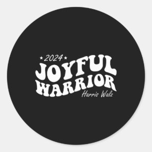 Adesivo Joyful Warrior Kamala Harris Tim Walz 2024 Groovy